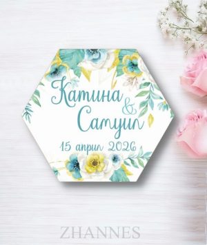 Сватбен магнит с имена 154