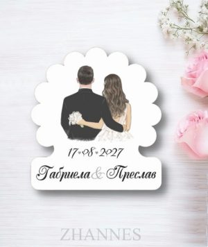 Сватбен магнит с имена 159