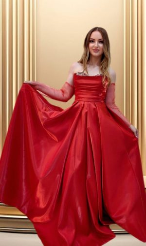 Рокля от течен сатен 4544