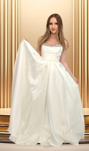 Рокля от течен сатен 4546