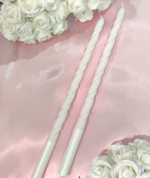 Сватебни свещи със сребриста нишка 40см-2252