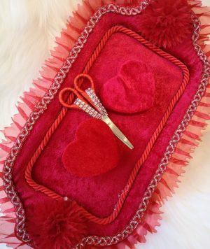 Поднос за пръстени Червено кадифе