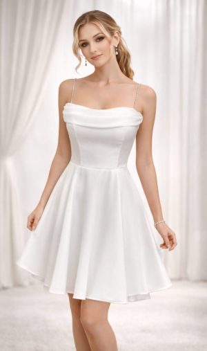 Елегантна коктейлна рокля White Pearl