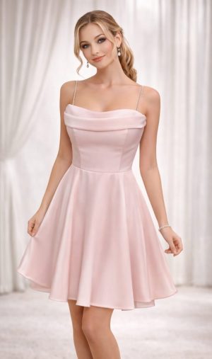 Елегантна коктейлна рокля Pink Pearl