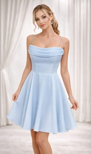 Елегантна коктейлна рокля Blue Pearl