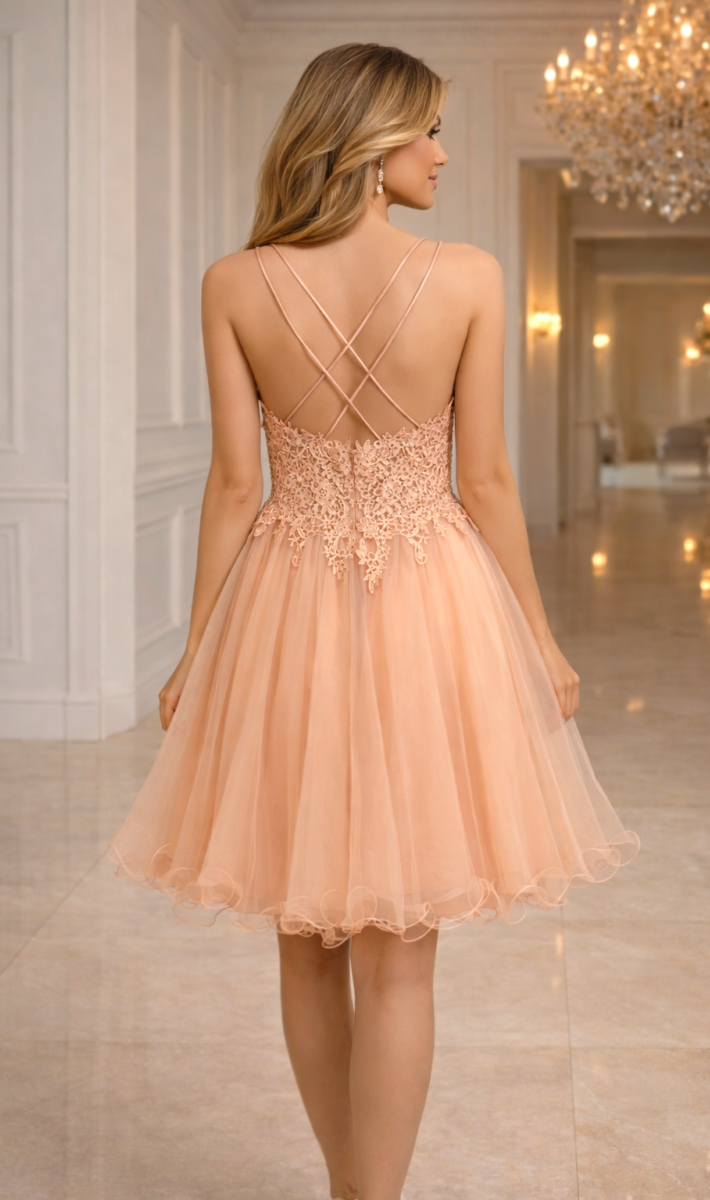 Коктейла рокля Belly Peach - Image 2