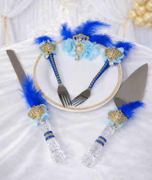 Чиния + прибори за торта S41